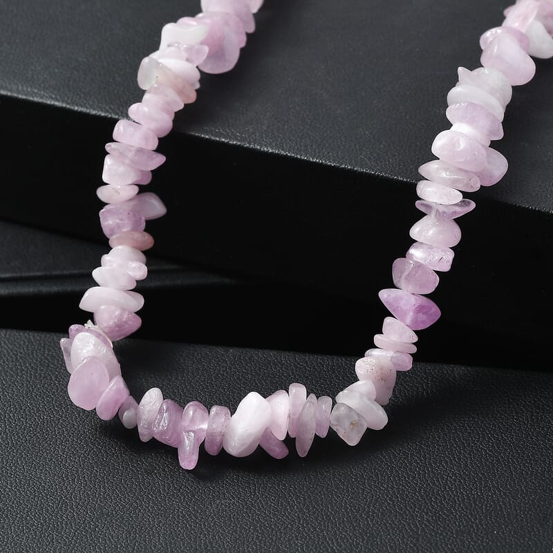 Kunzite 300.00 ctw Chips Necklace (24 Inches)