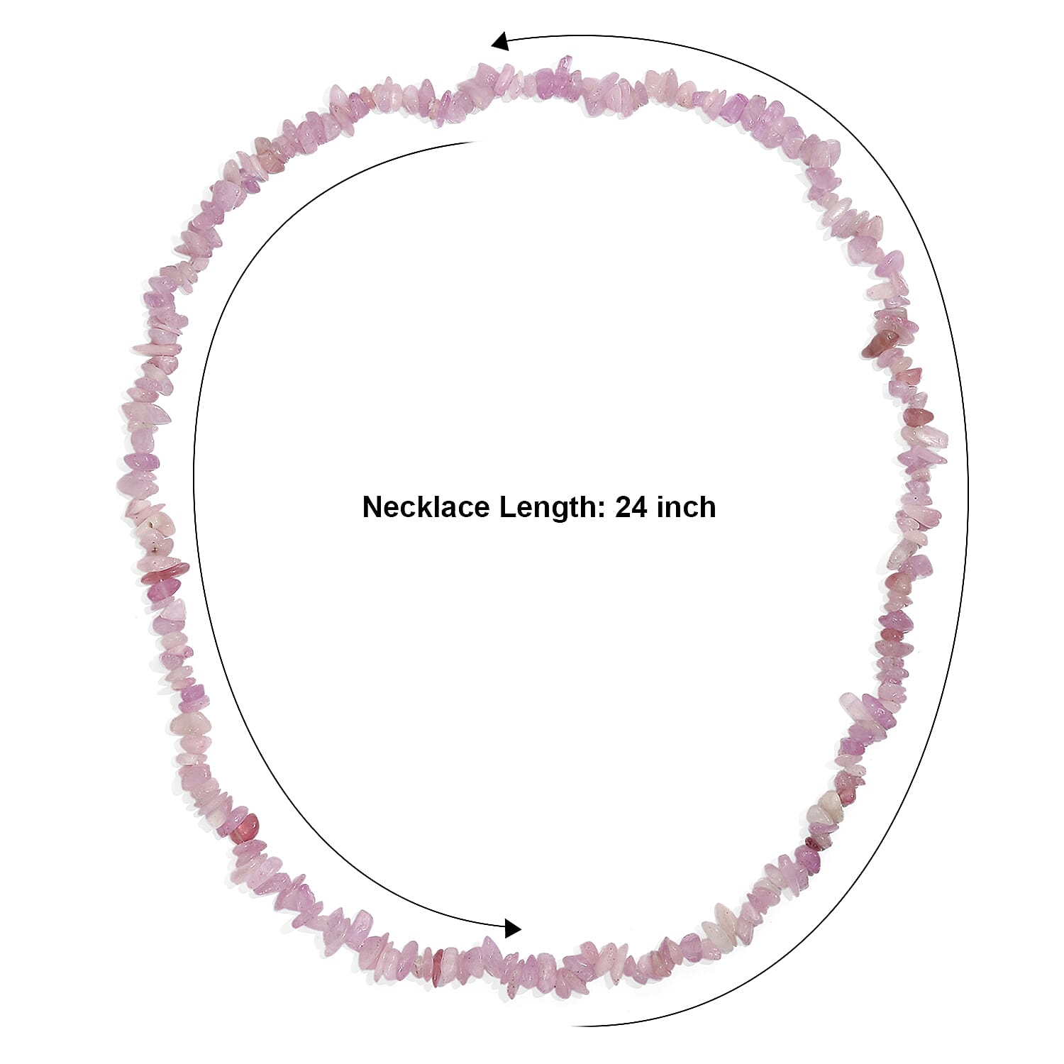 Kunzite 300.00 ctw Chips Necklace (24 Inches)