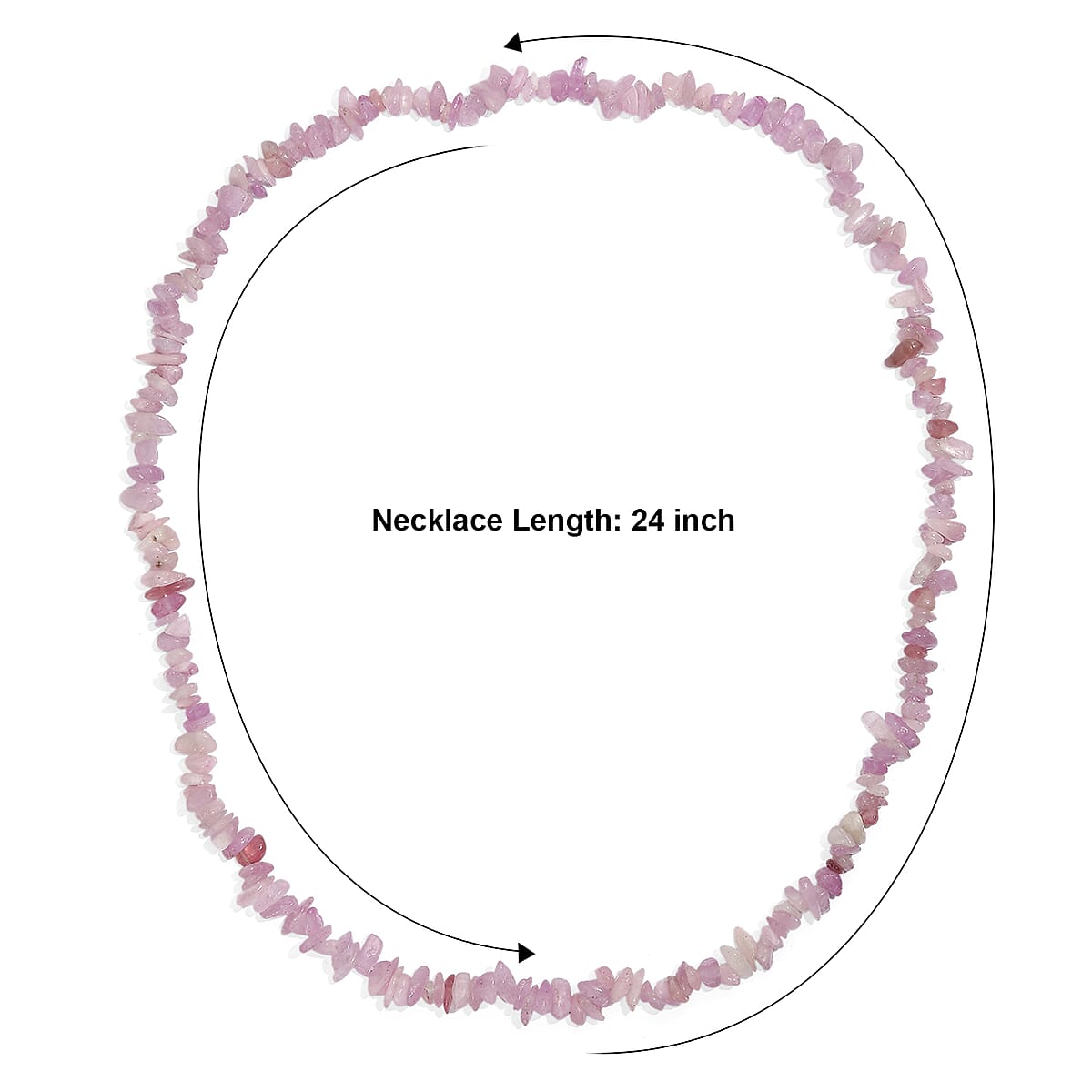 Kunzite 300.00 ctw Chips Necklace (24 Inches) image number 5