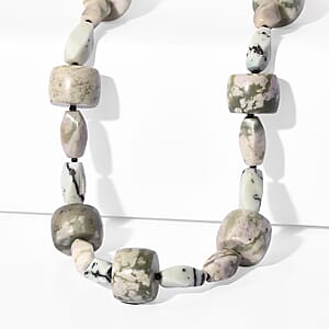 EverTrue Peace Jasper and Multi Gemstone 390.00 ctw Beaded Necklace in Platinum Bond 18 Inches