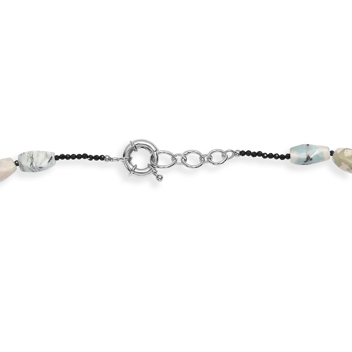 EverTrue Peace Jasper and Multi Gemstone 390.00 ctw Beaded Necklace in Platinum Bond 18 Inches image number 4