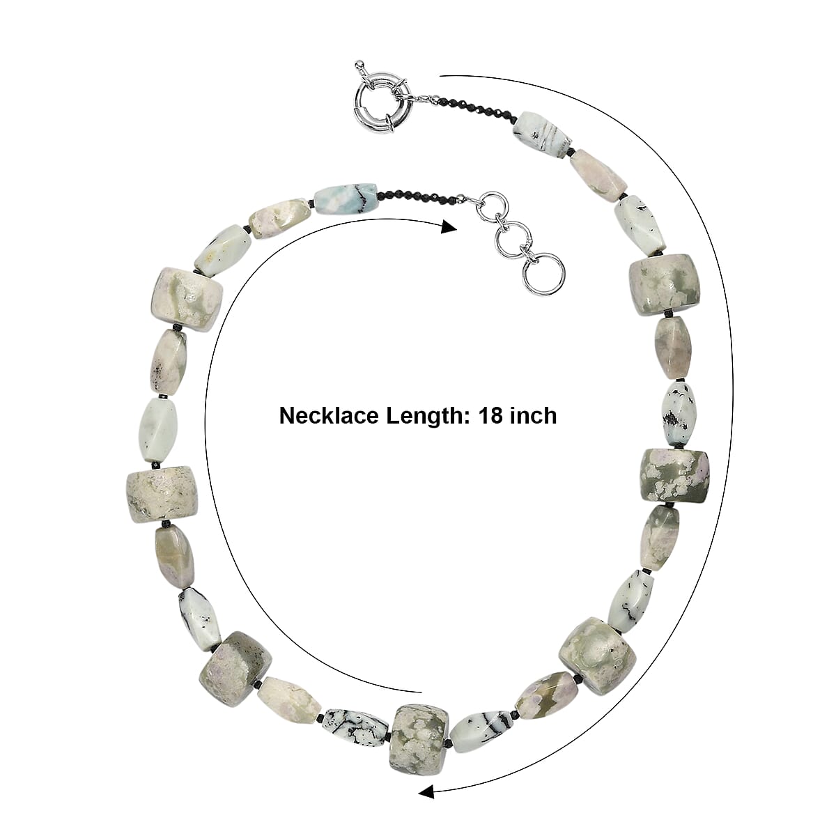 EverTrue Peace Jasper and Multi Gemstone 390.00 ctw Beaded Necklace in Platinum Bond 18 Inches image number 5