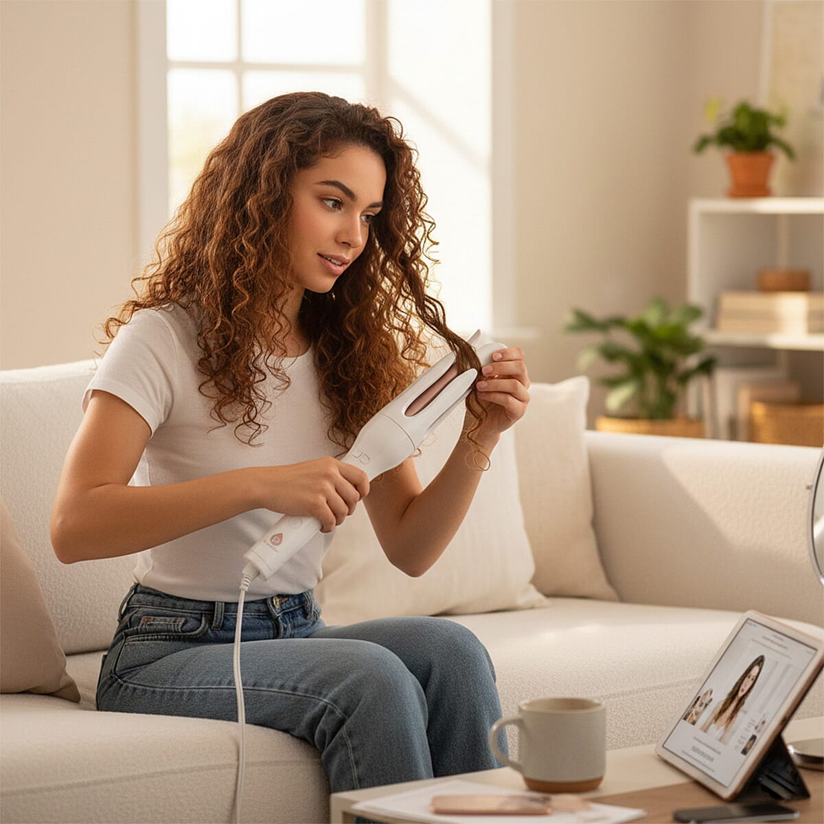 Pursonic Automatic Curling Wand - White image number 1
