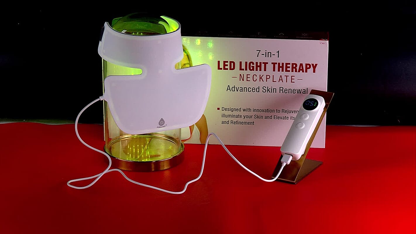 Pursonic LED Light Therapy Neckplate - White