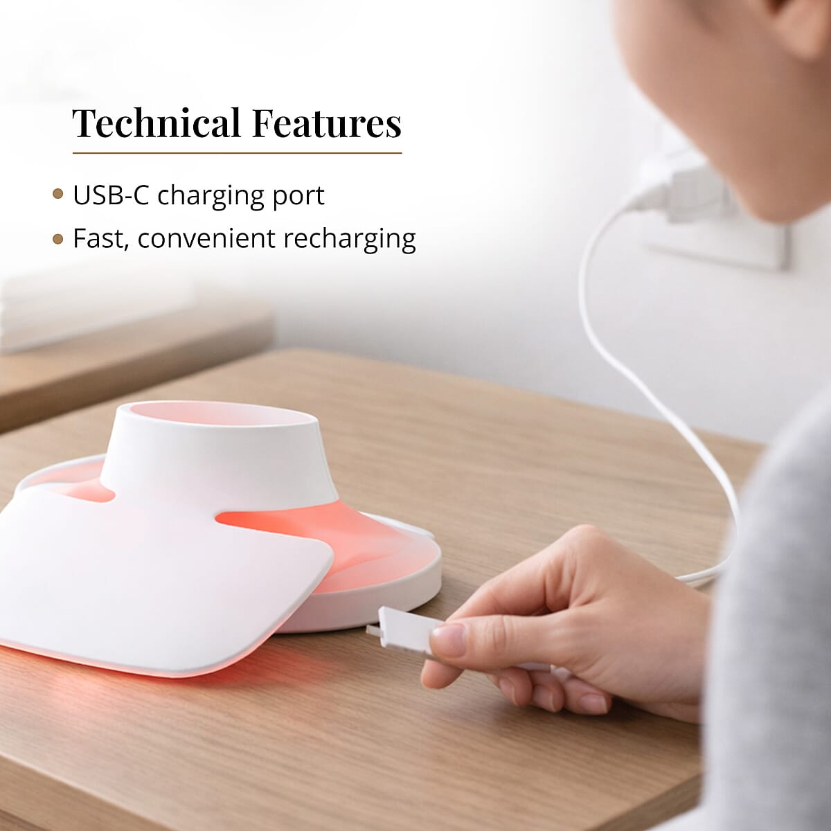 Pursonic LED Light Therapy Neckplate - White image number 3