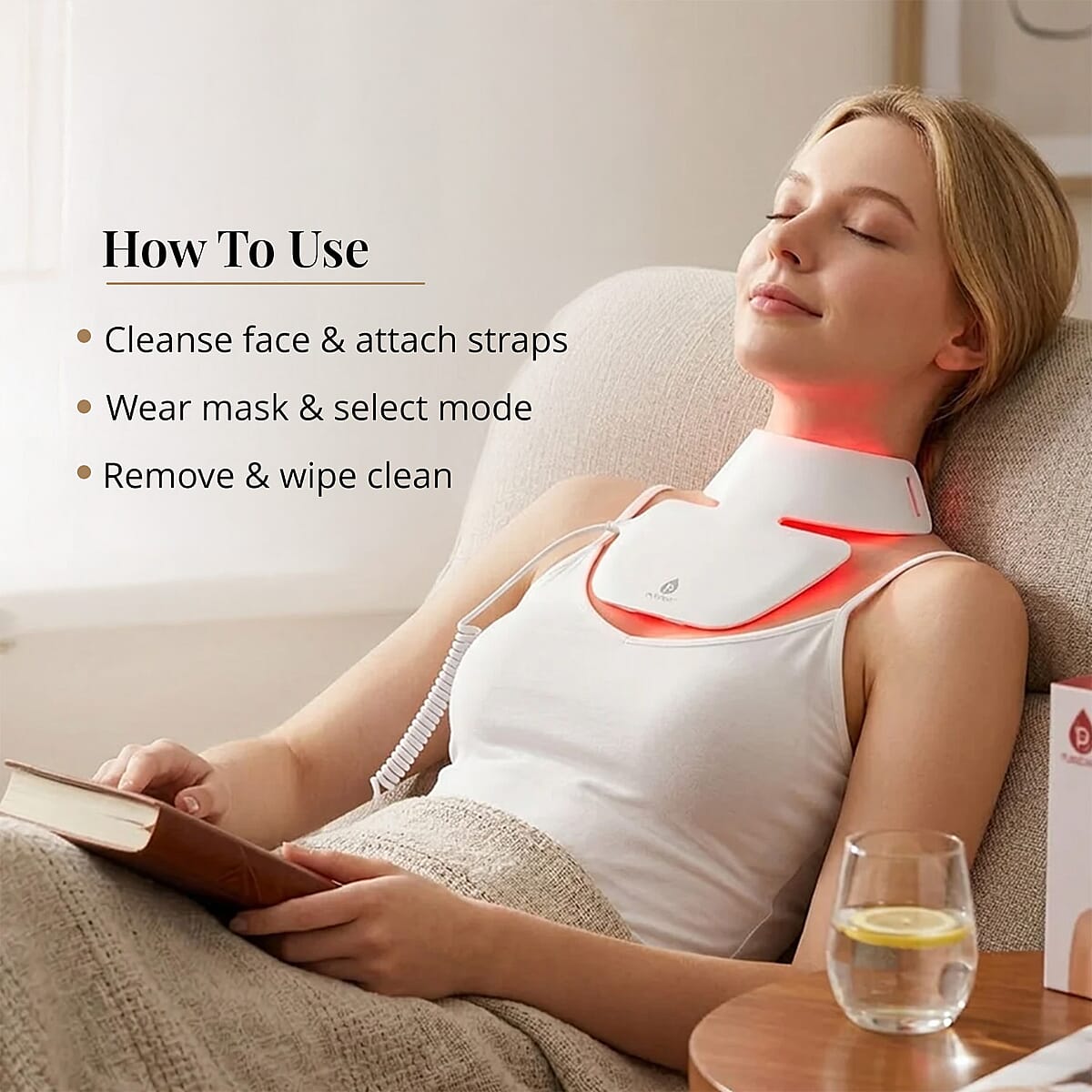Pursonic LED Light Therapy Neckplate - White image number 5