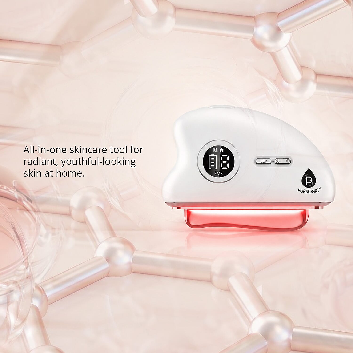 Pursonic 7-in-1 LED Light Therapy Beauty Device - White