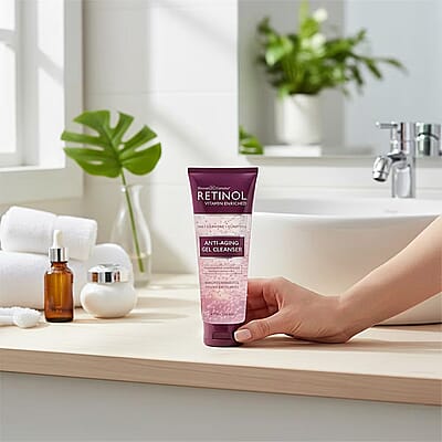 Retinol Vitamin Enriched Anti-Aging Daily Gel Cleanser (4oz) Made in US
