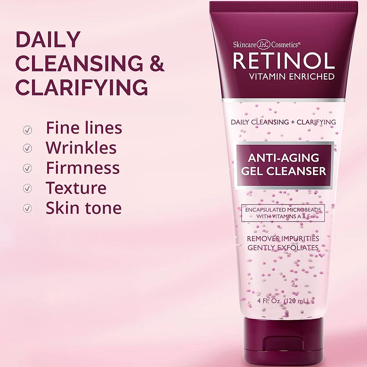 Retinol Vitamin Enriched Anti-Aging Daily Gel Cleanser (4oz) Made in US image number 3