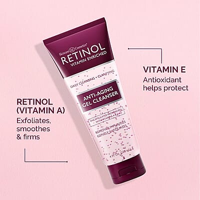 Retinol Vitamin Enriched Anti-Aging Daily Gel Cleanser (4oz) Made in US