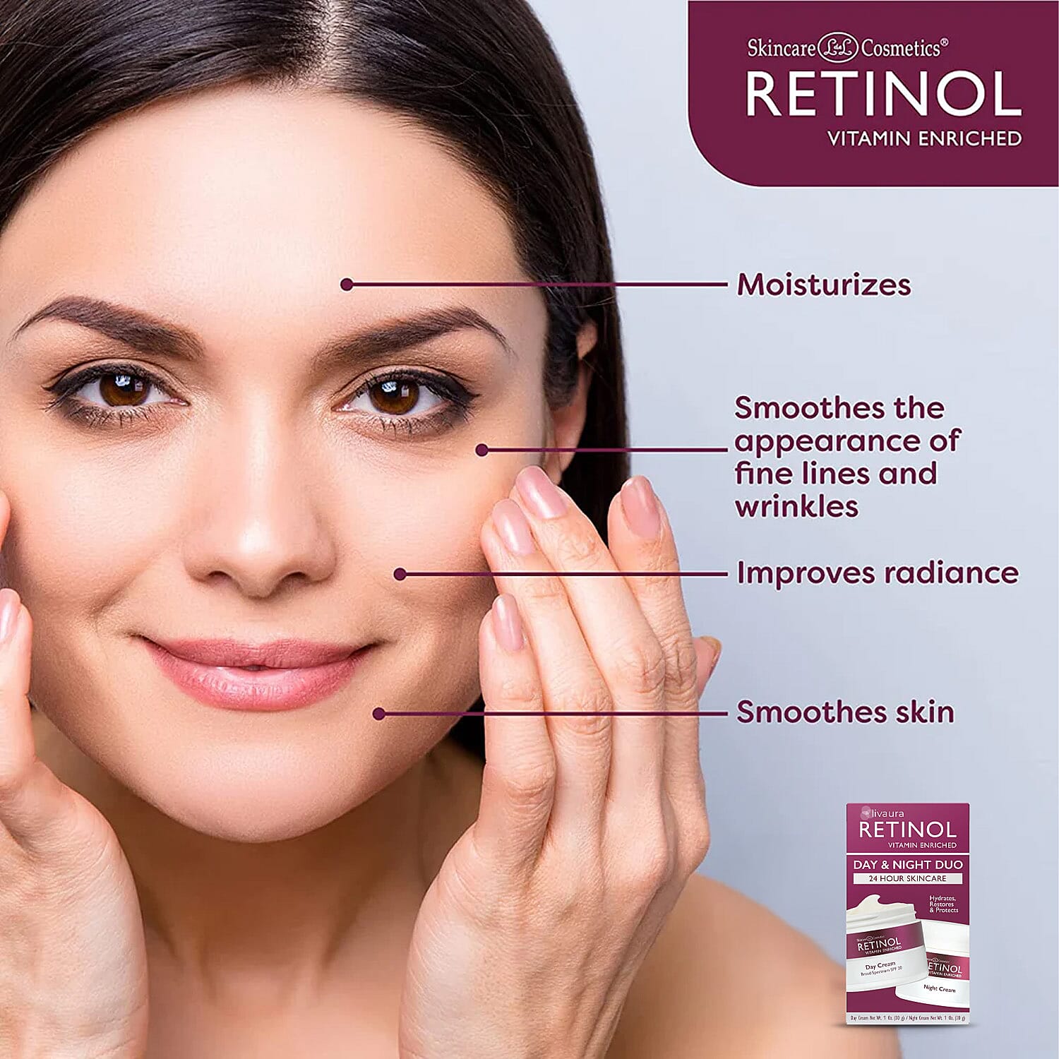 Retinol Vitamin Enriched Day & Night Duo (2x 1oz) Made in US