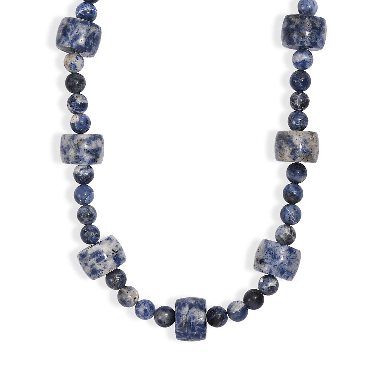 EverTrue Sodalite 355.00 ctw Beaded Necklace in Platinum Bond 18 Inches image number 3