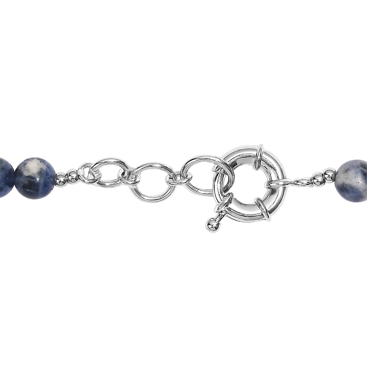 EverTrue Sodalite 355.00 ctw Beaded Necklace in Platinum Bond 18 Inches image number 4