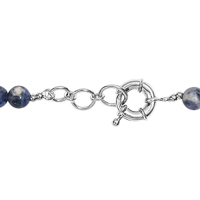 EverTrue Sodalite 355.00 ctw Beaded Necklace in Platinum Bond 18 Inches