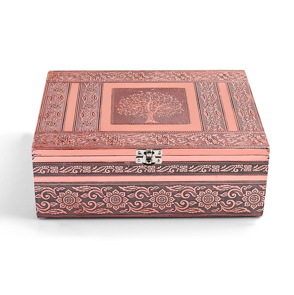Livmore Set of 5 Handcrafted Tree Aluminum Oxidized Nested Box - Rose Gold image number 5