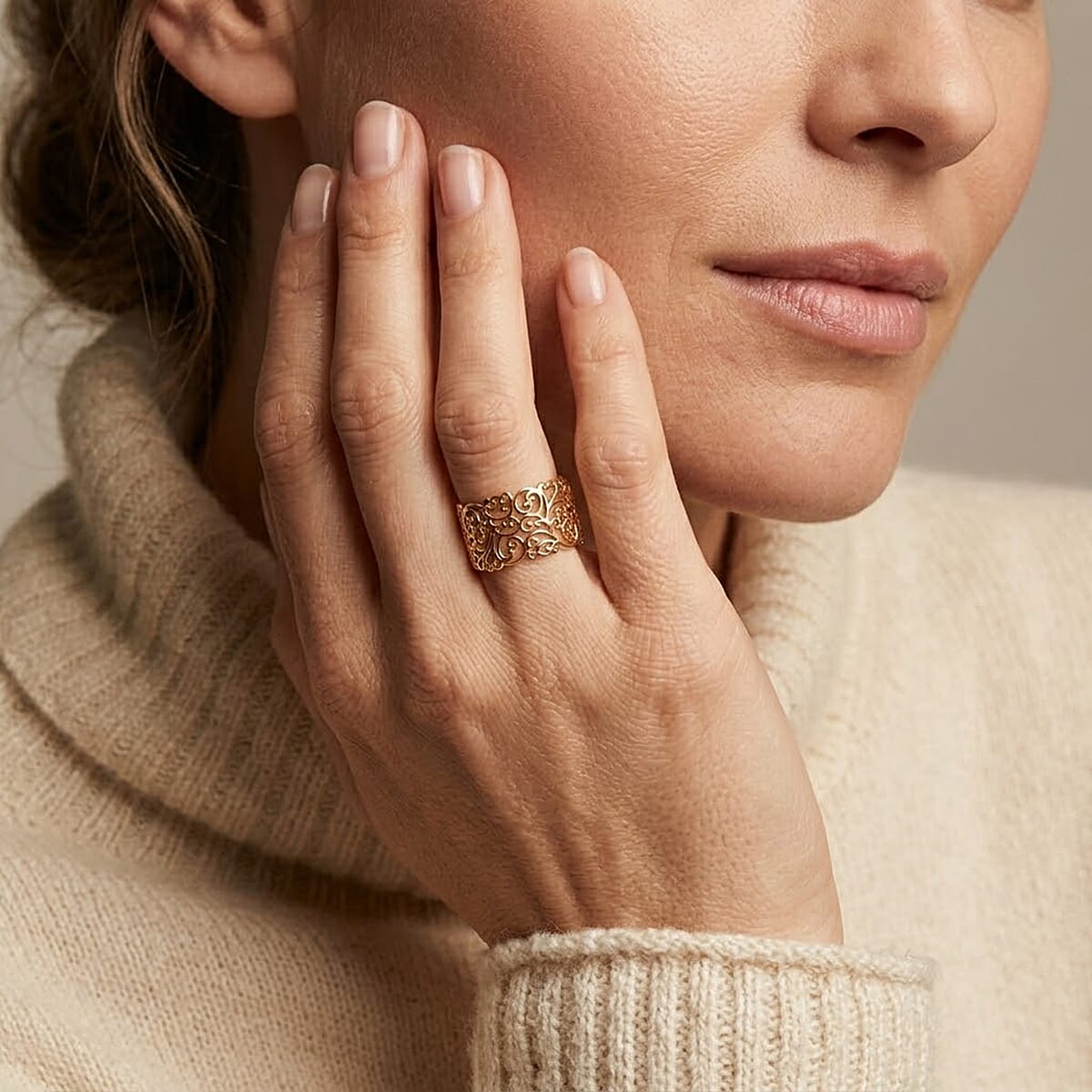 Luxoro Fillegree Ring in 10K Yellow Gold (Size 10.0) 3.0 Grams image number 2