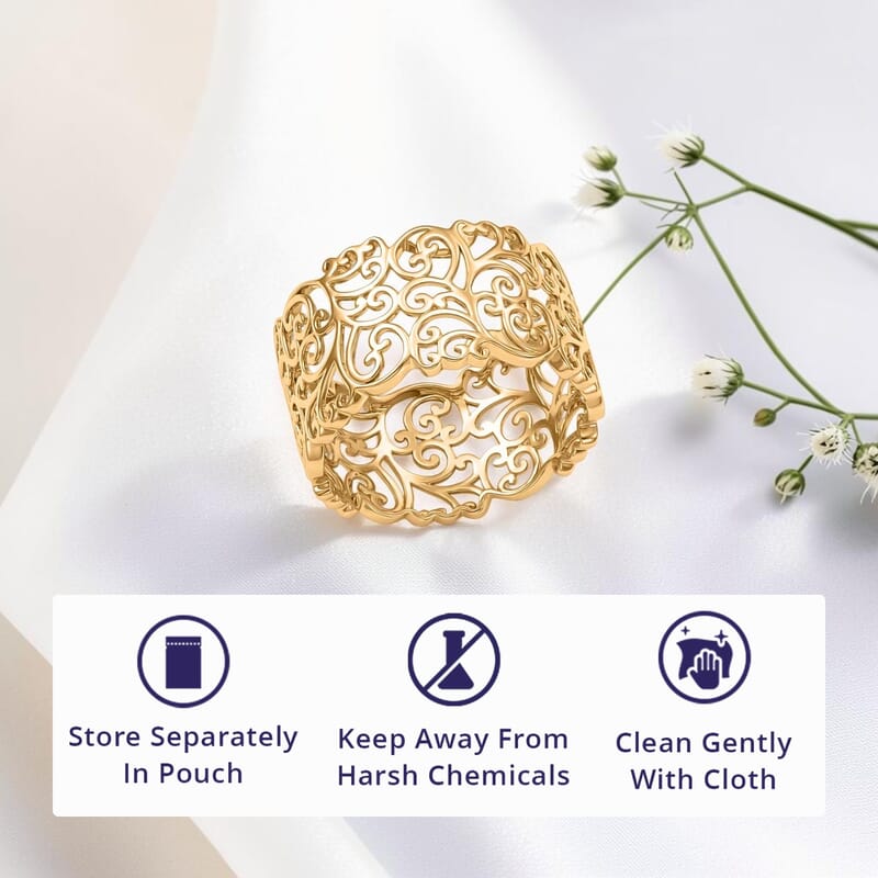 Luxoro Fillegree Ring in 10K Yellow Gold (Size 10.0) 3.0 Grams