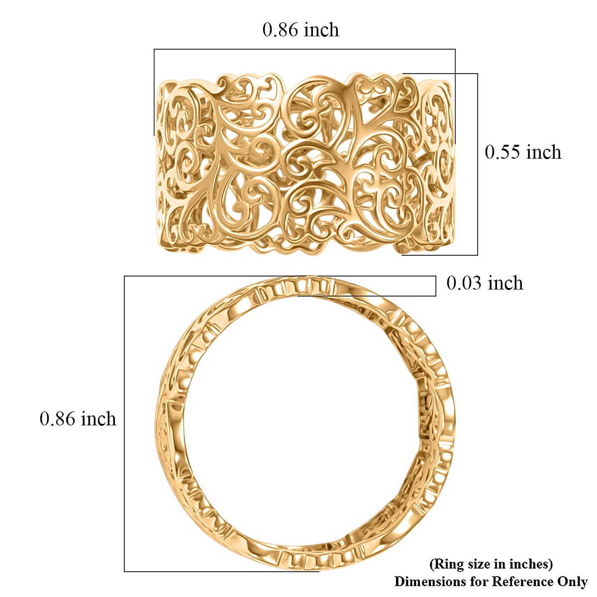 Luxoro Fillegree Ring in 10K Yellow Gold (Size 10.0) 3.0 Grams image number 5
