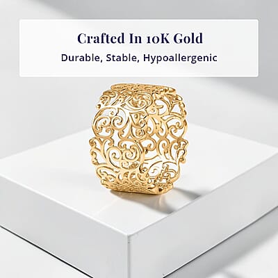 Luxoro Fillegree Ring in 10K Yellow Gold (Size 9.0) 3.0 Grams