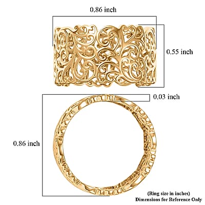 Luxoro Fillegree Ring in 10K Yellow Gold (Size 9.0) 3.0 Grams