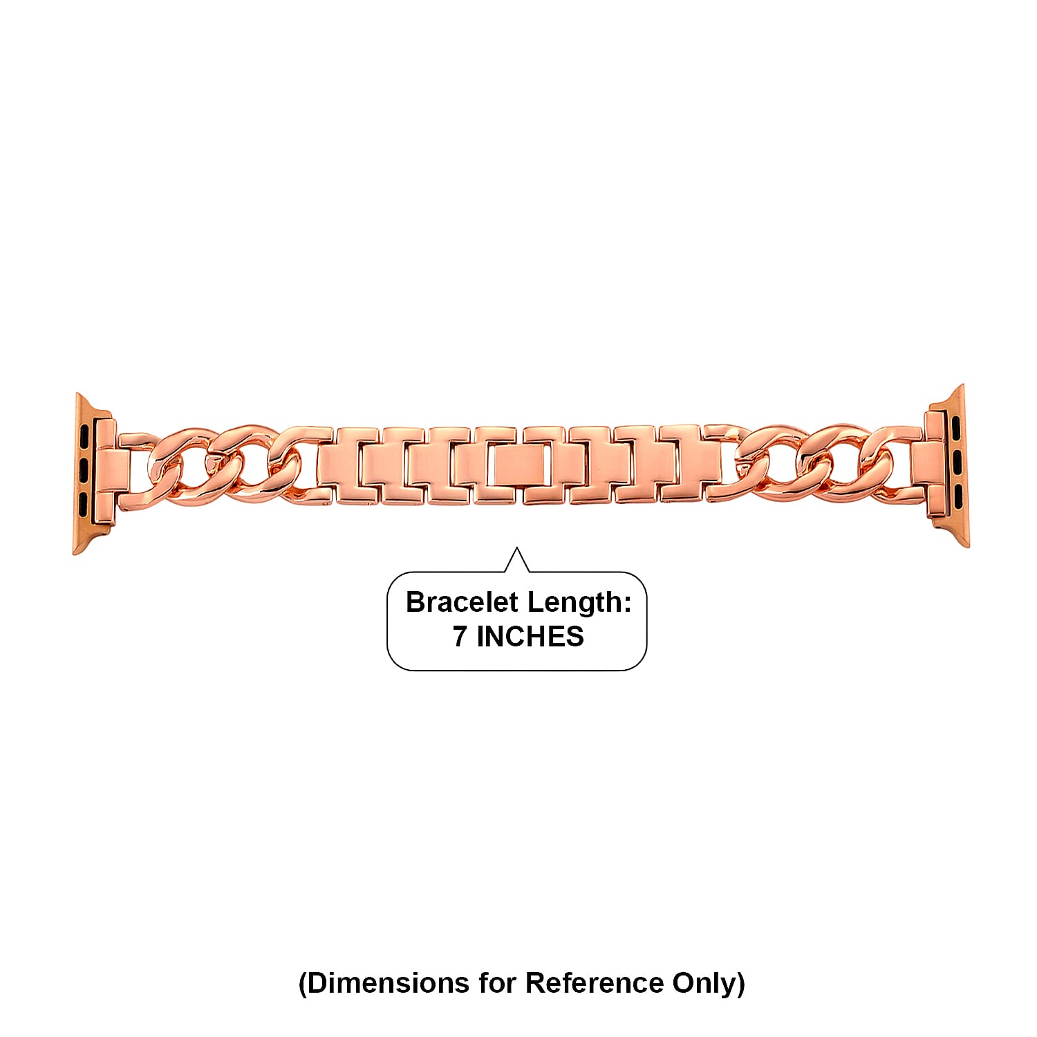 Apple Connector Watch Strap in Stainless Steel, Rosetone (Compatible Sizes 42mm/44mm/45mm/46mm/49mm)