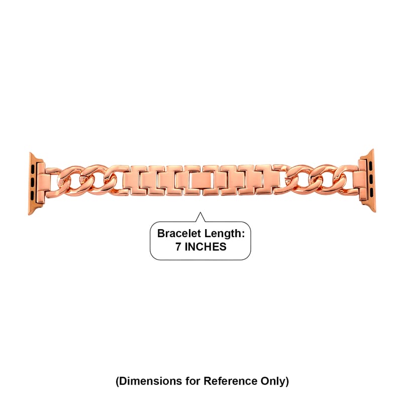 Apple Connector Watch Strap in Stainless Steel, Rosetone (Compatible Sizes 42mm/44mm/45mm/46mm/49mm)