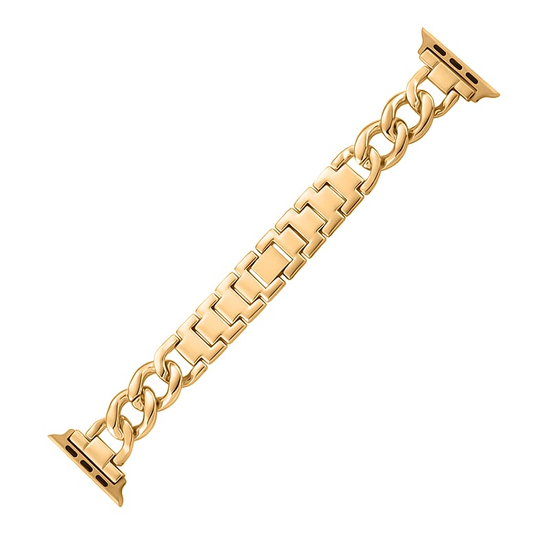 Apple Connector Watch Strap in Stainless Steel, Goldtone (Compatible Sizes 42mm/44mm/45mm/46mm/49mm)