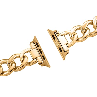 Apple Connector Watch Strap in Stainless Steel, Goldtone (Compatible Sizes 42mm/44mm/45mm/46mm/49mm)