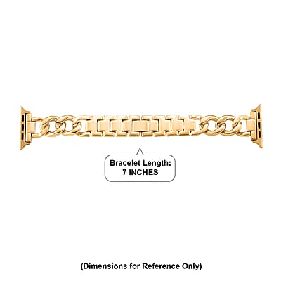 Apple Connector Watch Strap in Stainless Steel, Goldtone (Compatible Sizes 42mm/44mm/45mm/46mm/49mm)