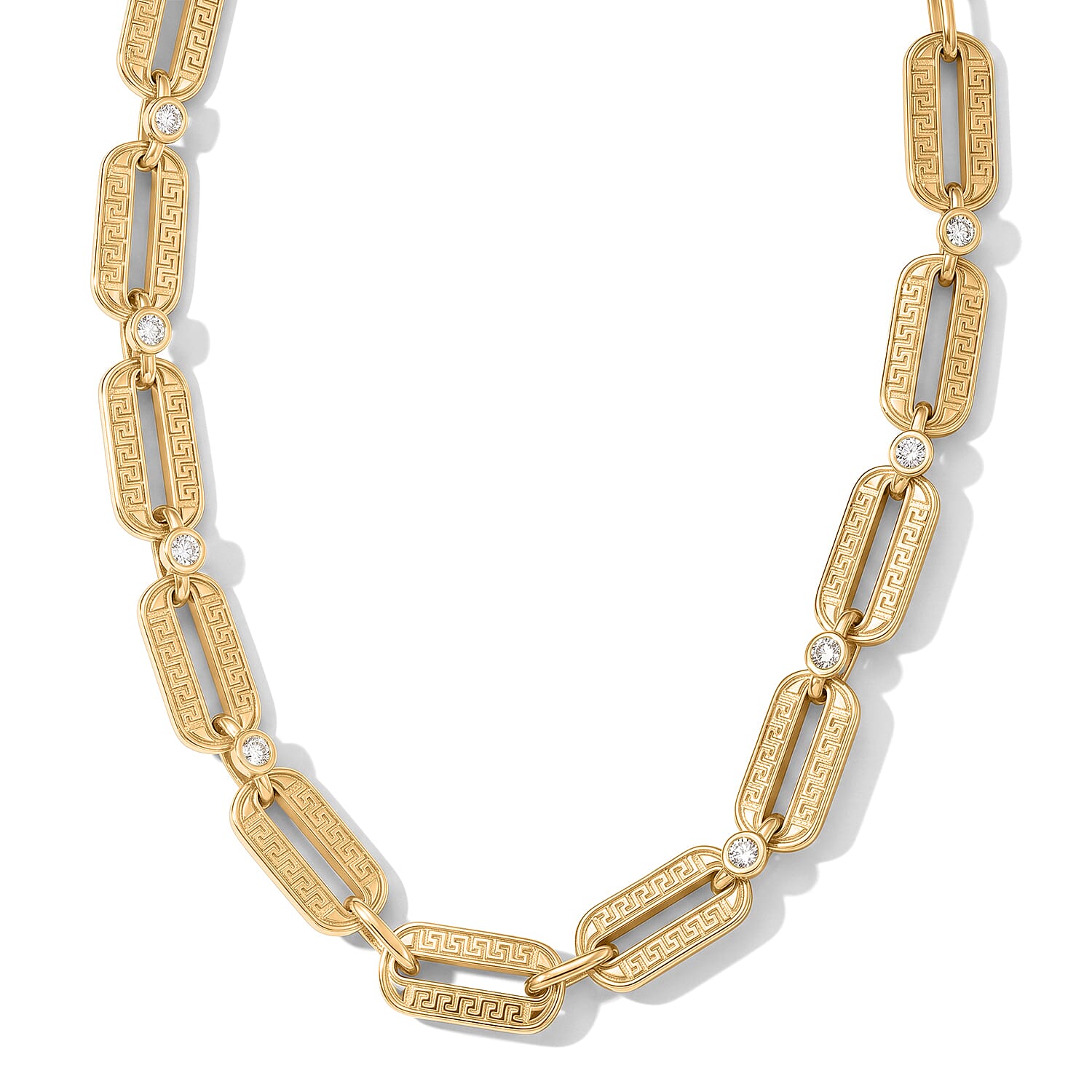 EverTrue Moissanite 0.35 ctw Station Necklace (18 Inches) in 18K YG Plated