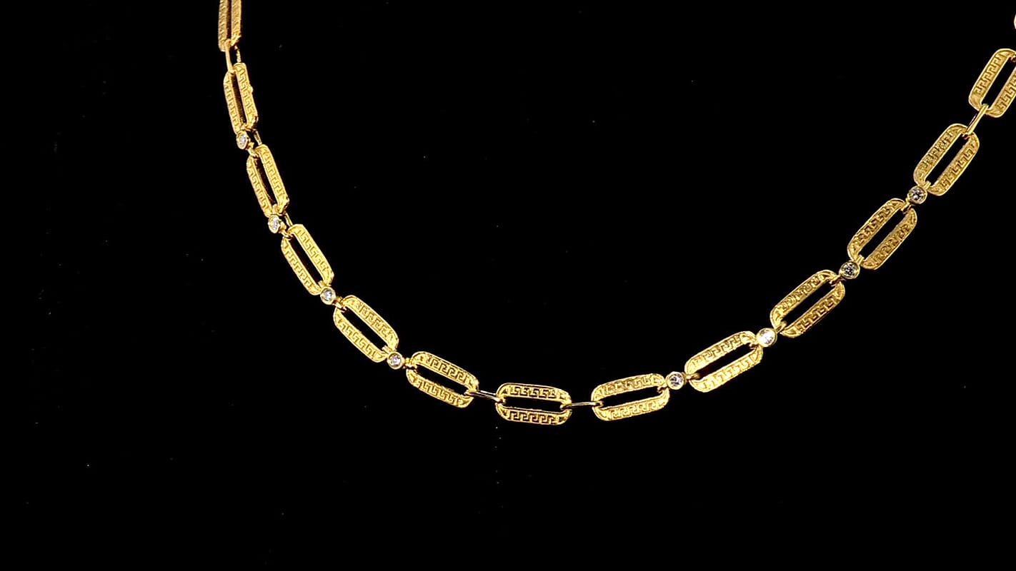 EverTrue Moissanite 0.35 ctw Station Necklace (18 Inches) in 18K YG Plated