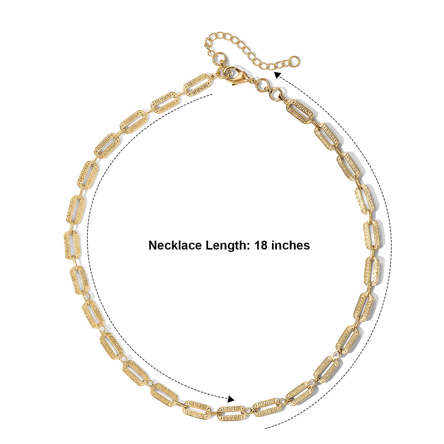 EverTrue Moissanite 0.35 ctw Station Necklace (18 Inches) in 18K YG Plated