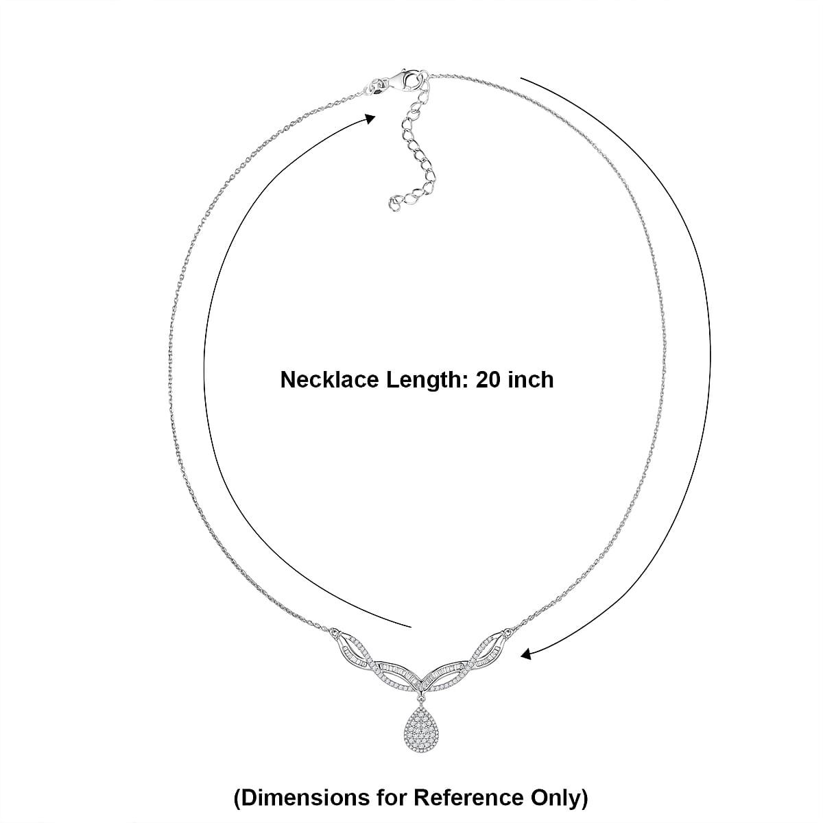 D'Joy Diamond 1.00 ctw Necklace in Rhodium Over Sterling Silver 18-20 Inches image number 4
