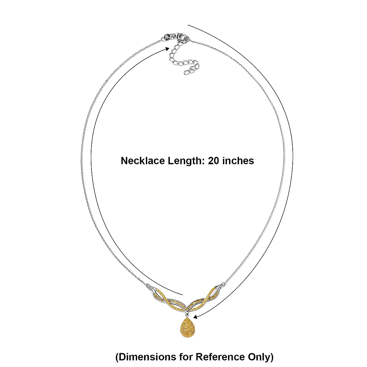 D'Joy Yellow Diamond 1.00 ctw Starlight Drop Necklace in Rhodium Over Sterling Silver (18-20 Inches) image number 4