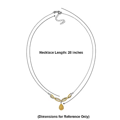 D'Joy Yellow Diamond 1.00 ctw Starlight Drop Necklace in Rhodium Over Sterling Silver (18-20 Inches)
