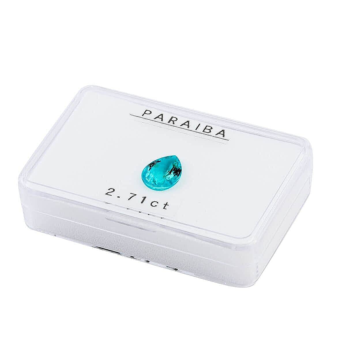 Certified & Appraised AAAA Paraiba Tourmaline (Pear free size) 0.50 ctw image number 3