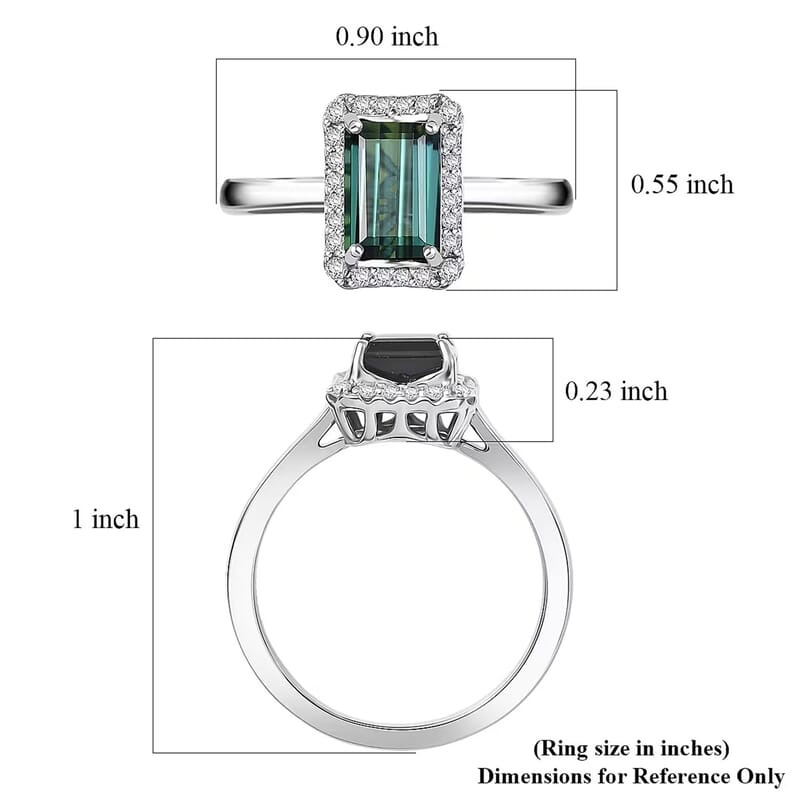 Certified & Appraised Rhapsody AAAA Pirineu Lagoon Tourmaline and Diamond E-F VS 2.35 ctw Ring in 950 Platinum (Size 10.0) 5.80 Grams