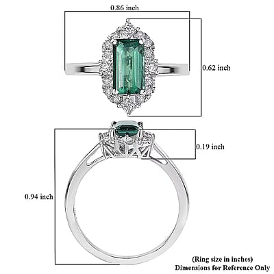 Certified & Appraised Luxoro AAA Pirineu Lagoon Tourmaline and Diamond I2 1.50 ctw Ring in 10K White Gold (Size 10.0)
