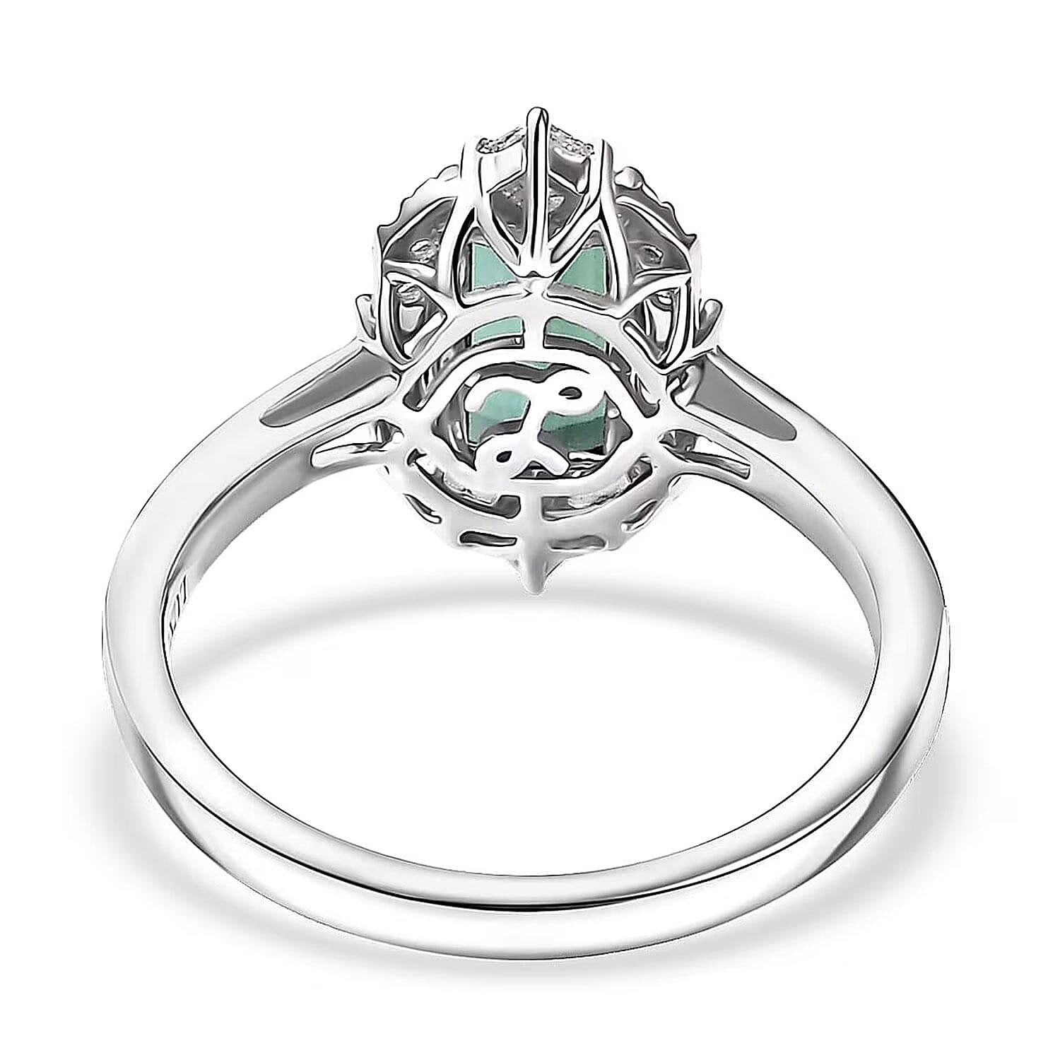 Certified & Appraised Luxoro AAA Pirineu Lagoon Tourmaline and Diamond I2 1.50 ctw Ring in 10K White Gold (Size 10.0)