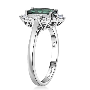 Certified & Appraised Luxoro AAA Pirineu Lagoon Tourmaline and Diamond I2 1.50 ctw Ring in 10K White Gold (Size 9.0)