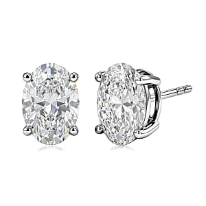 Luxuriant Lab Grown Diamond E-F, VS 2.10 ctw Solitaire Stud Earrings in 950 Palladium and 10K White Gold 