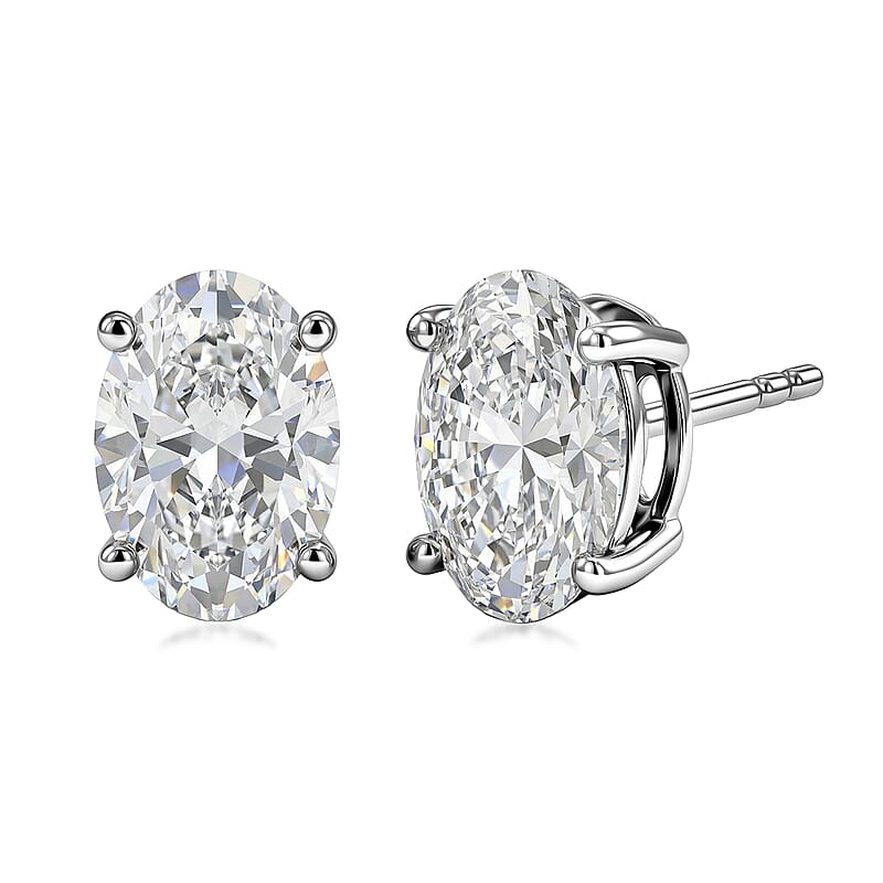 IGI Certified Luxuriant Lab Grown Diamond E-F, VS 2.10 ctw Celebrity Infinity Spark Solitaire Stud Earrings in 950 Palladium and 10K White Gold