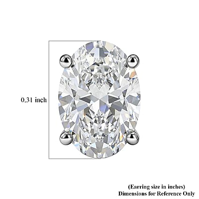 IGI Certified Luxuriant Lab Grown Diamond E-F, VS 2.10 ctw Celebrity Infinity Spark Solitaire Stud Earrings in 950 Palladium and 10K White Gold