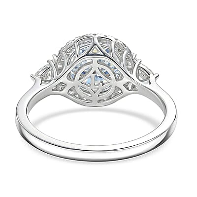 Certified & Appraised AAA Mangoro Aquamarine and Luxuriant Lab Grown Diamond G-H SI 2.89 ctw Ring in 10K White Gold (Size 12.0)
