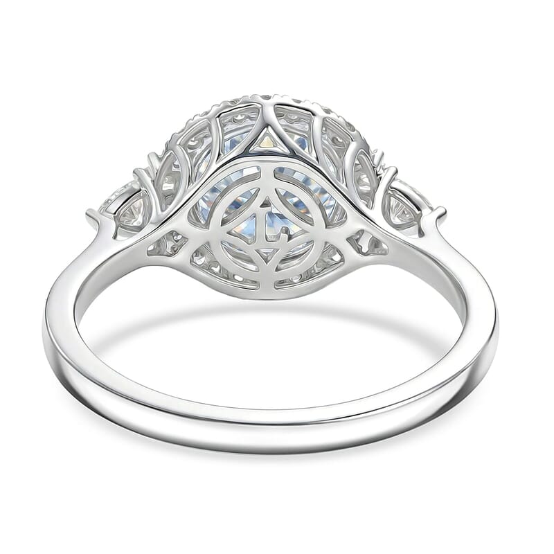 Certified & Appraised AAA Mangoro Aquamarine and Luxuriant Lab Grown Diamond G-H SI 2.89 ctw Ring in 10K White Gold (Size 5.0)