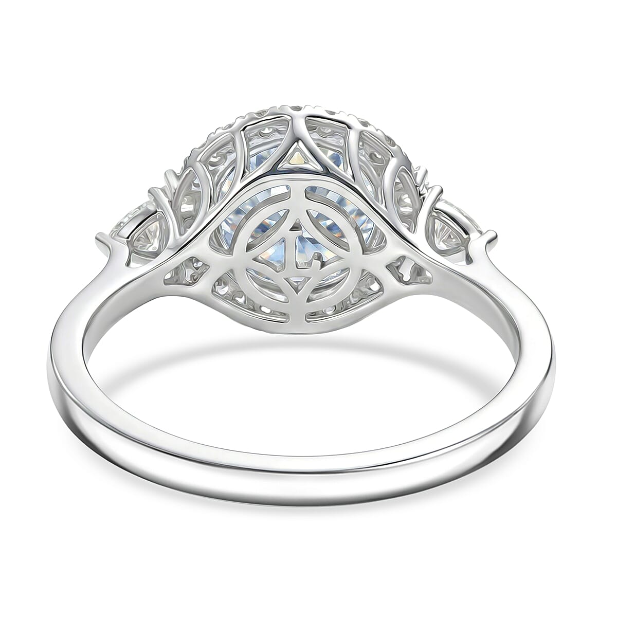 Certified & Appraised Luxuriant 10K White Gold AAA Mangoro Aquamarine, Lab Grown Diamond (GH, SI) Ring (Size 9.0) 2.89 ctw image number 4