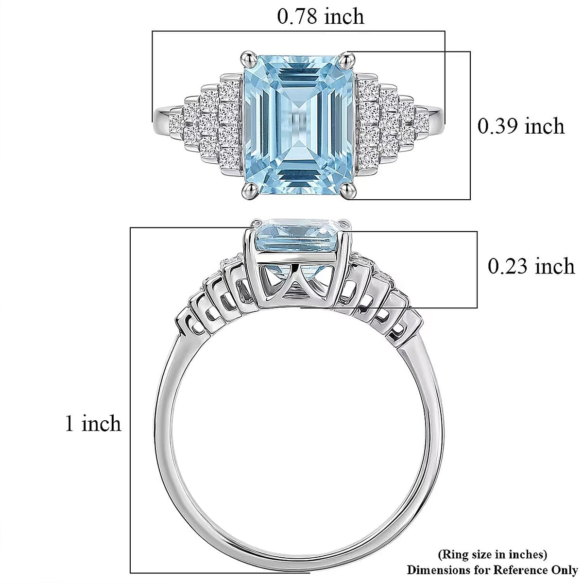 Certified & Appraised Luxoro AAAA Santa Maria Aquamarine and Diamond I2 2.30 ctw Ring in 10K White Gold (Size  10.0) image number 5