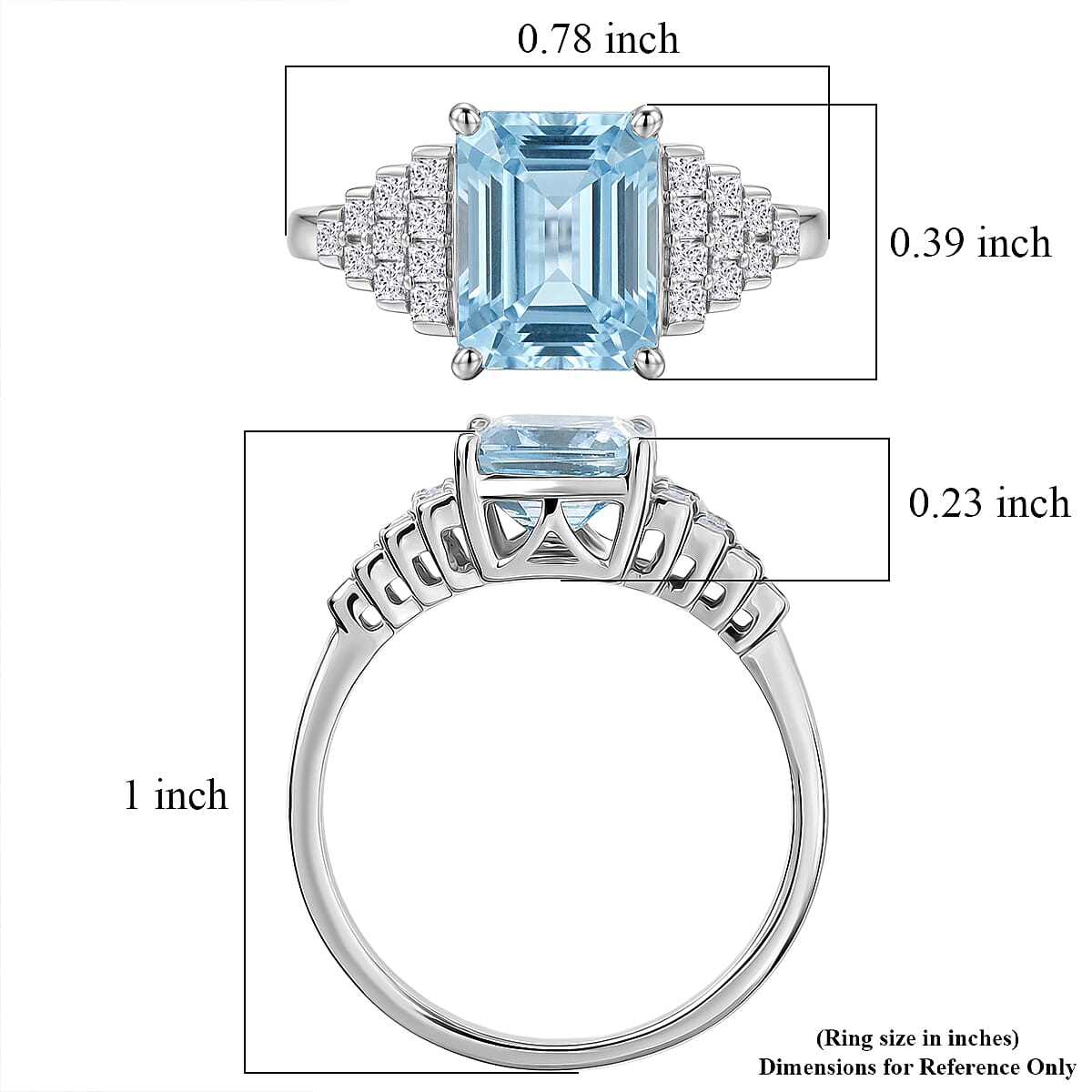 Certified & Appraised Luxoro AAAA Santa Maria Aquamarine and Diamond I2 2.30 ctw Ring in 10K White Gold (Size 8.0) (Del. in 7-10 Days) image number 5