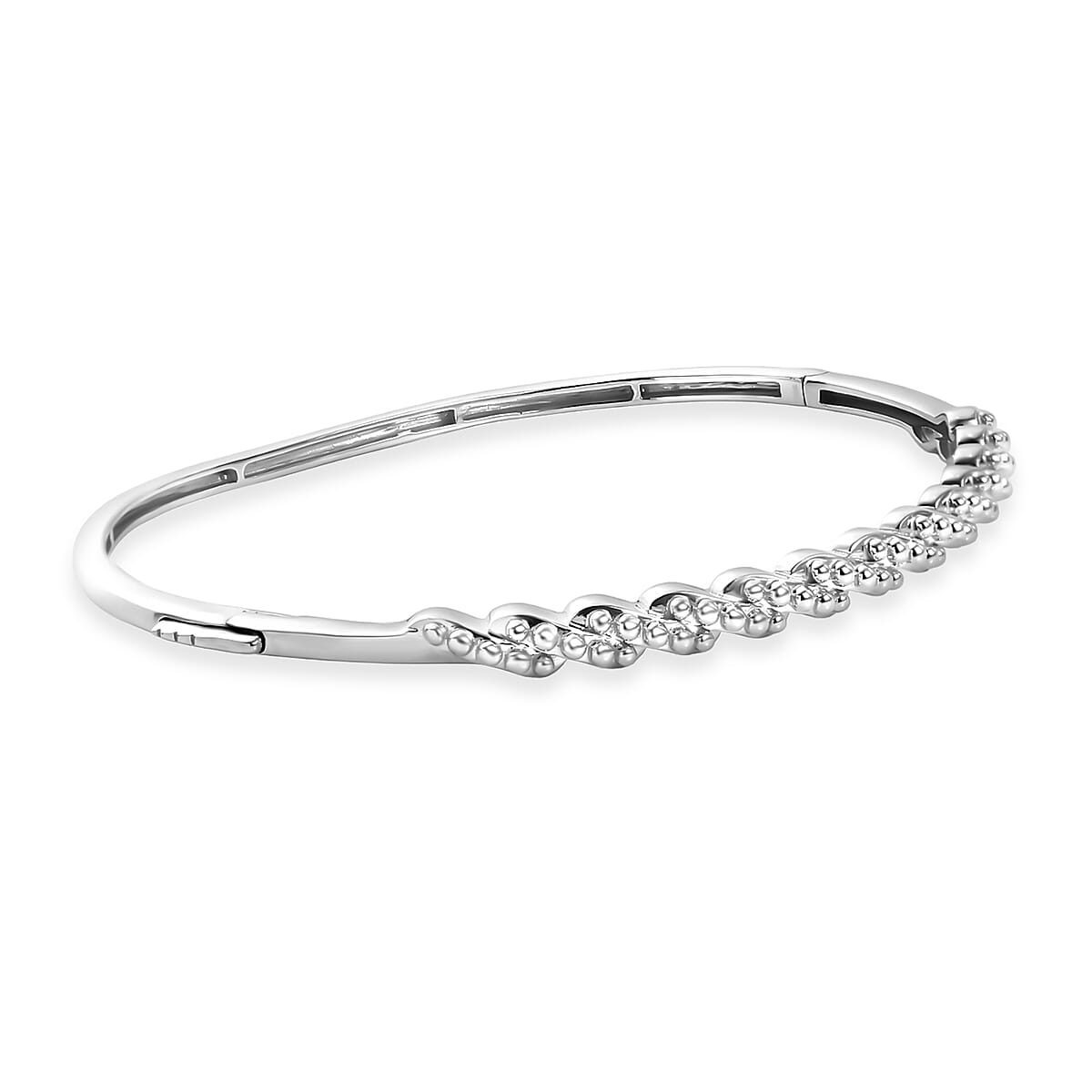 D'Joy Golden Harmony Bangle Bracelet in Platinum Over Sterling Silver (8.00 In) 13.85 Grams image number 3
