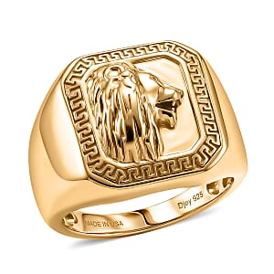 D'Joy Men's Ring in 18K Vermeil Yellow Gold Over Sterling Silver (Size 10.0) 12.40 Grams